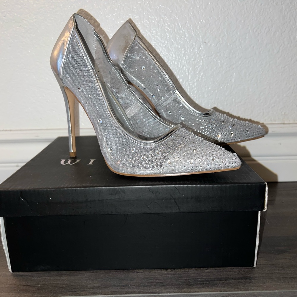 Elegant Silver Stiletto Heels